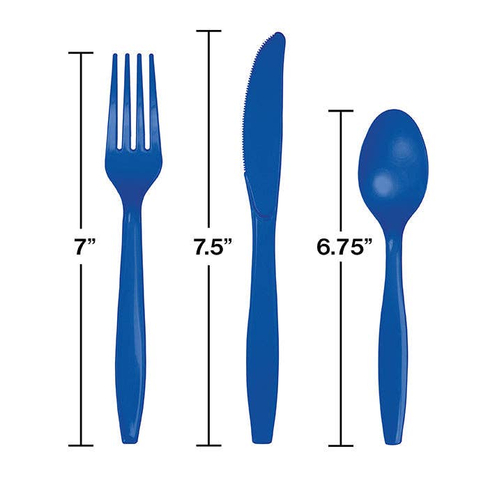 Cobalt Blue Value Friendly Assorted Plastic Cutlery, 18/Pkg