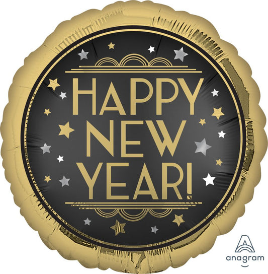 18" Vintage Satin New Year Balloon