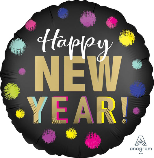 18" Satin Dotted New Year Balloon