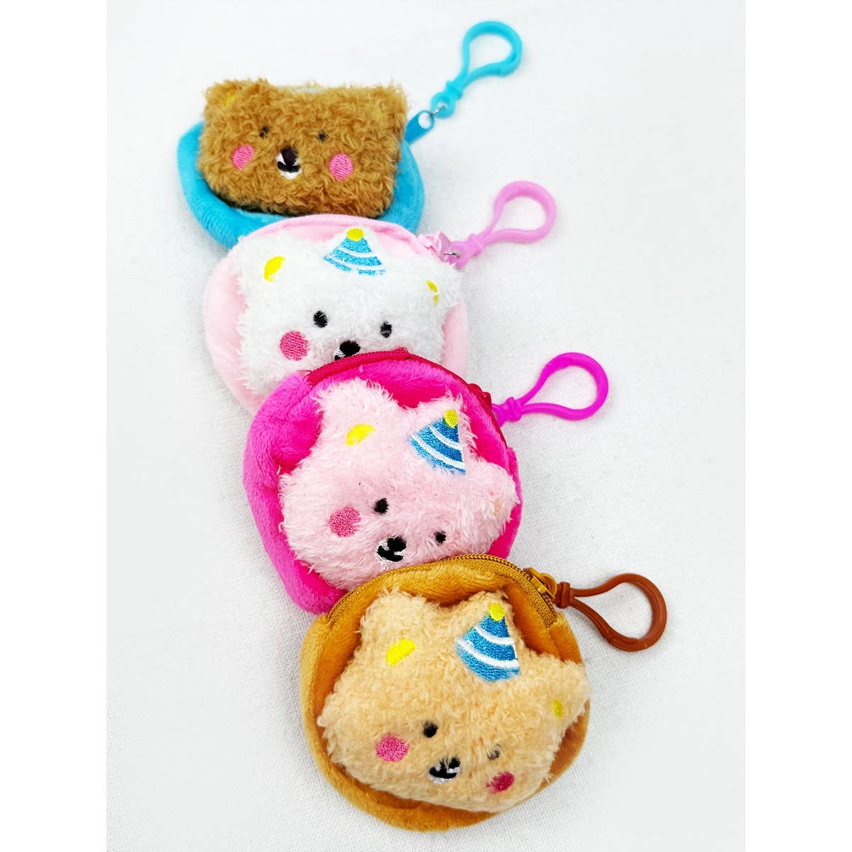 Cute Plushie Bear Character Coin Purse with Key Ring