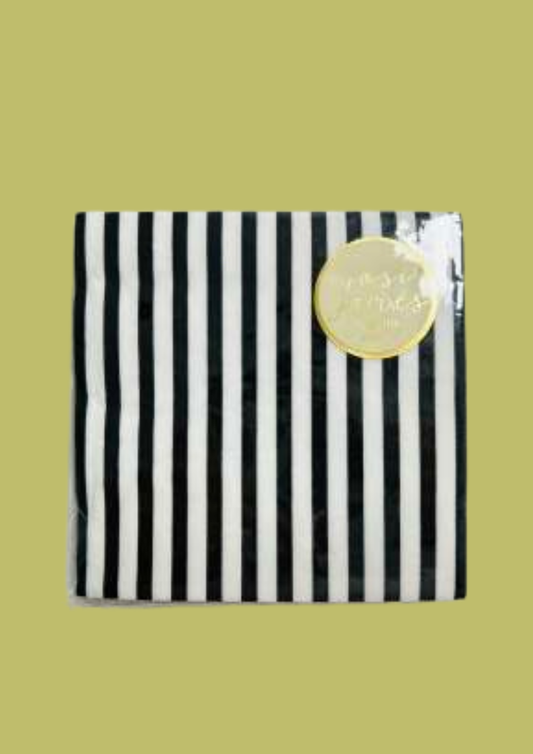 Halloween Black & White Striped Napkin