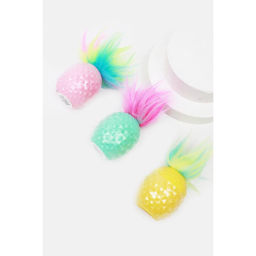 Happy Pineapple with Fur Hair Lip Gloss