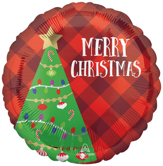 Standard Festive Christmas Tree Plaid Balloon