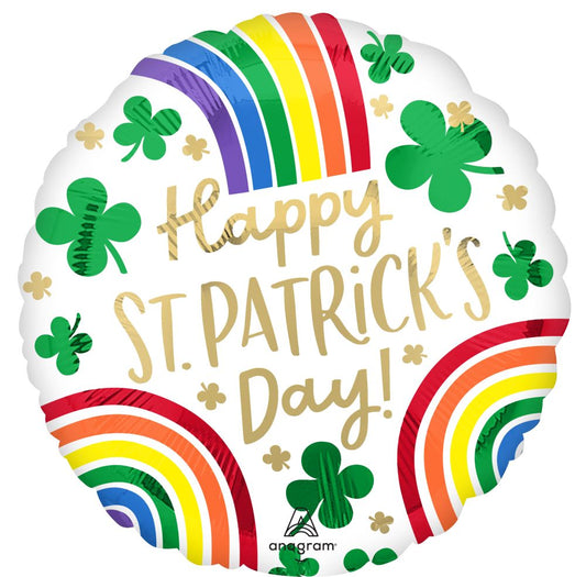 18" St. Patricks Day Rainbows Balloon