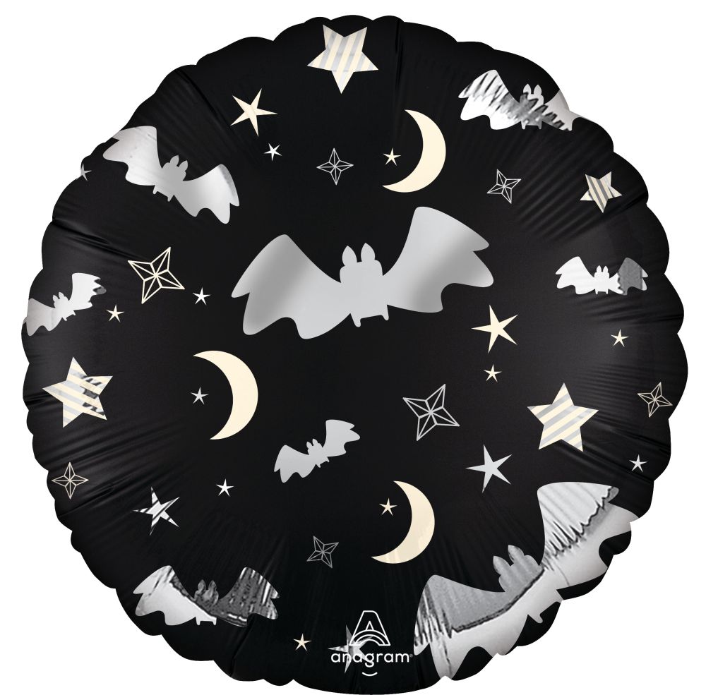 Standard Halloween Satin Bat Attack Balloon NO HELIUM