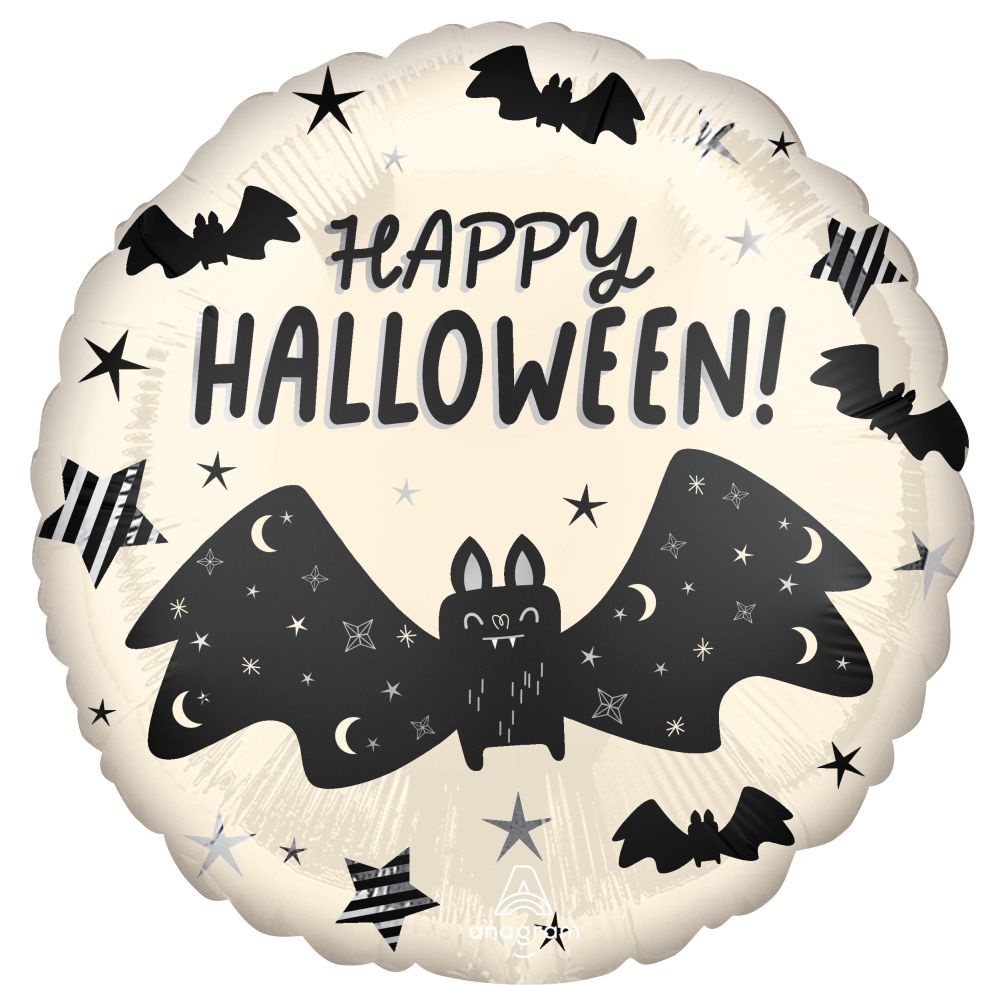 Standard Halloween Satin Bat Attack Balloon NO HELIUM