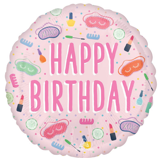 Happy Birthday Spa Mylar