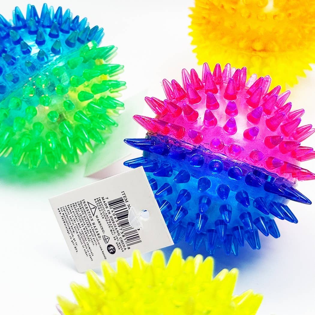 Light Up Spike Ball With Squicky Sound