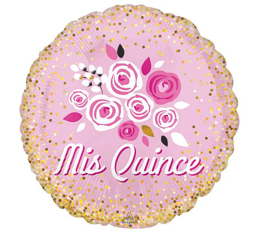 17"PKG MIS QUINCE FLORAL BALLOON
