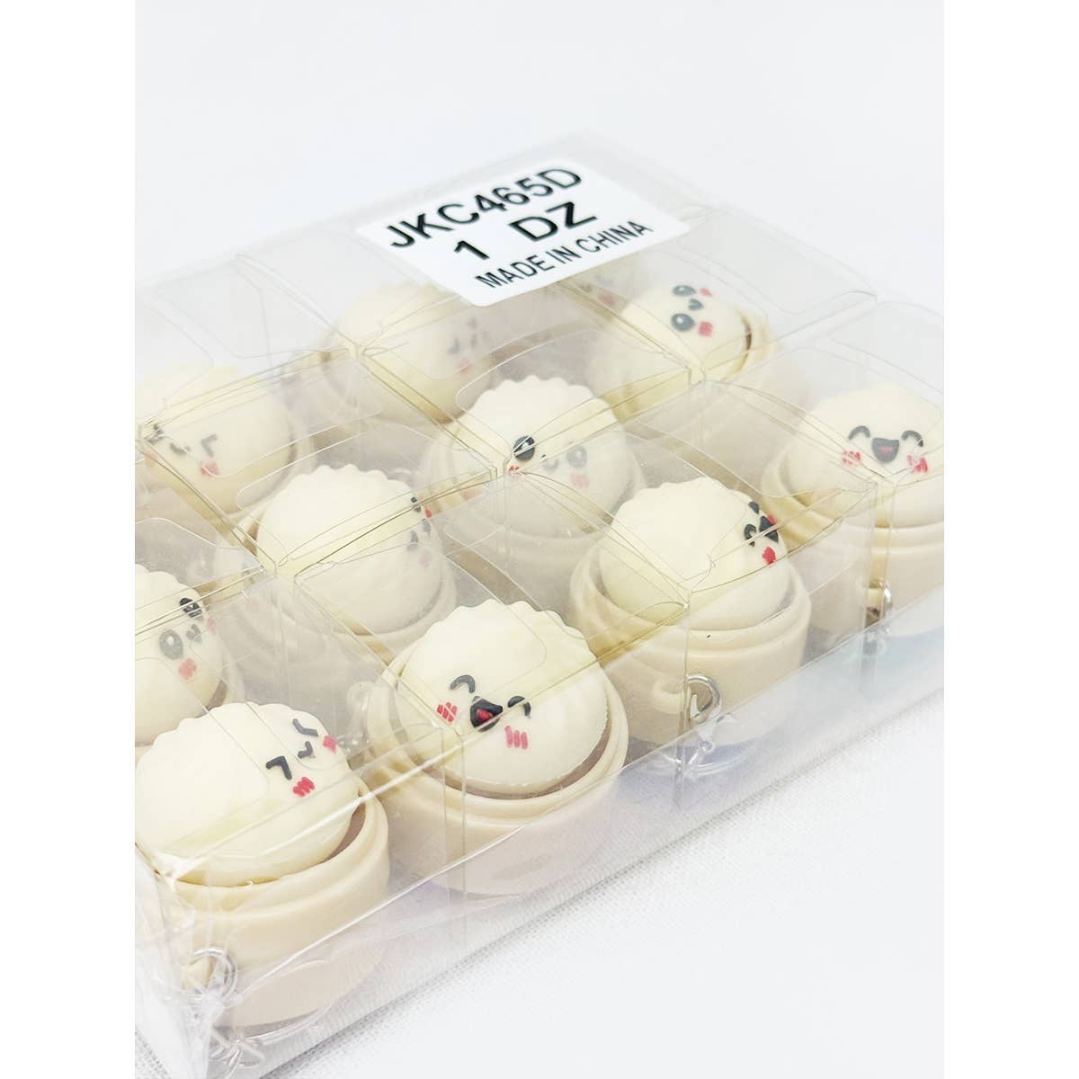 Light Up Cute Dumpling Clicker Keychain