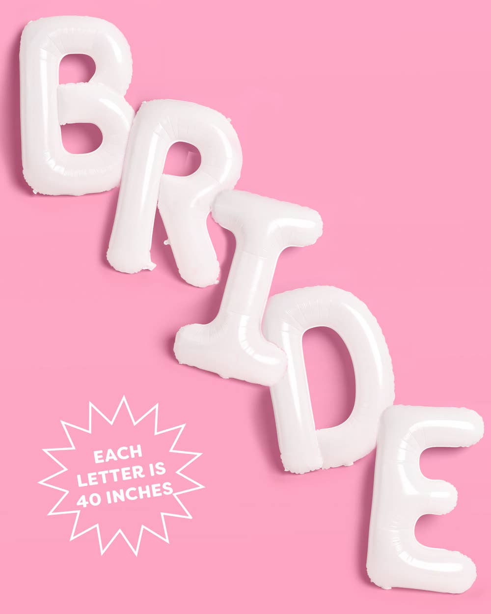 White Jumbo BRIDE Balloons 40 Inch (without helium)