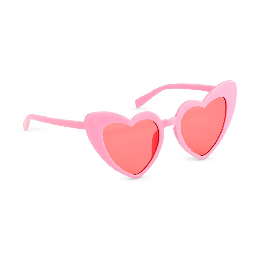 Women’s Unique Shaped Party Sunglasses - Pink Heart Eyes