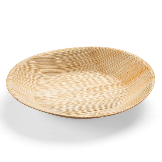 5" Round Palm Leaf Eco Friendly Pastry Plates - 100 pcs