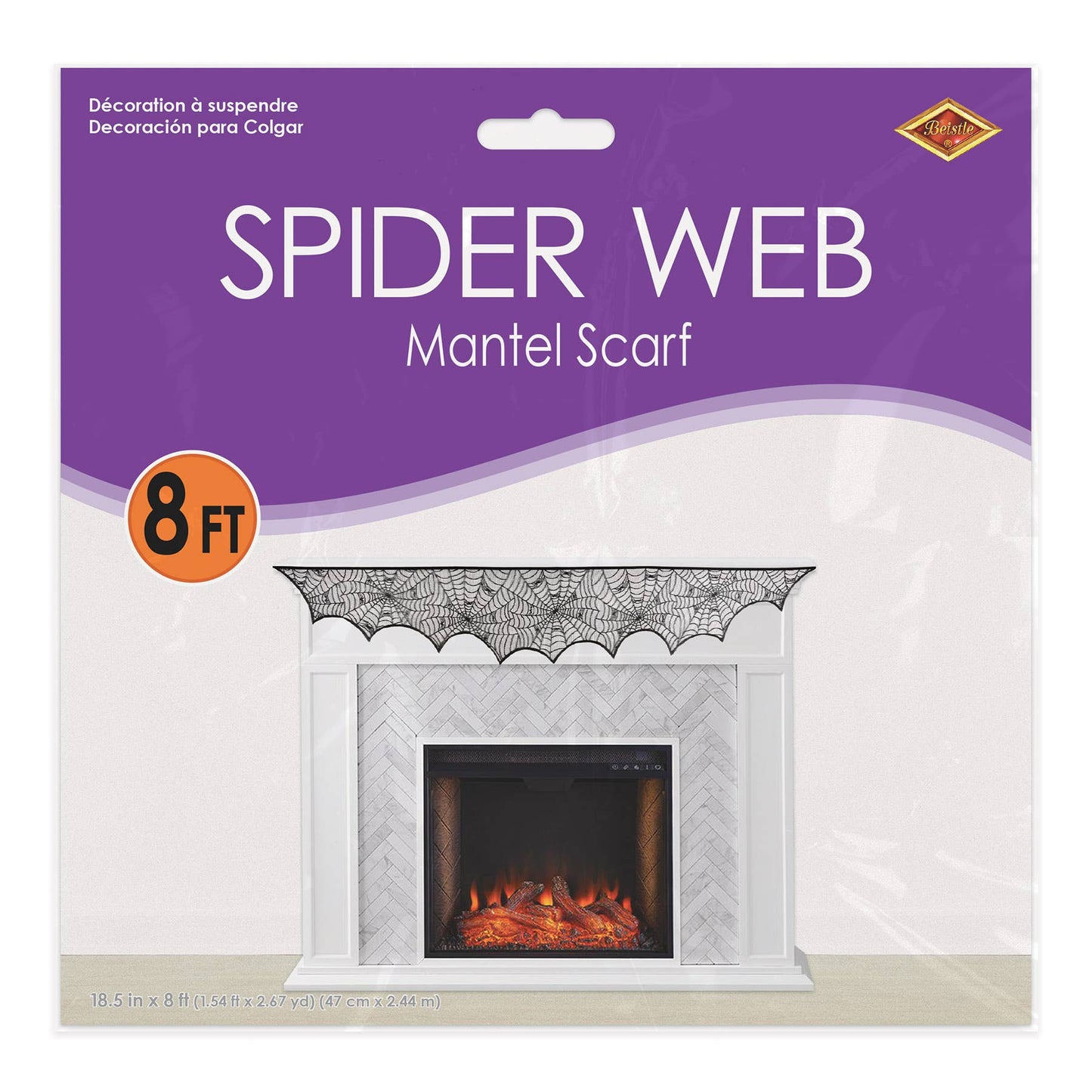 Spider Web Mantel Scarf 18½" x 8'
