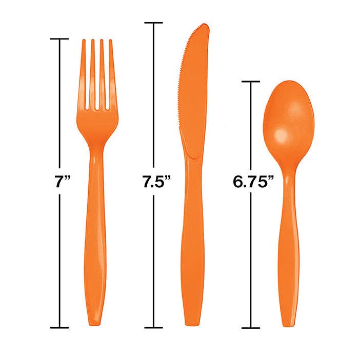 Sunkissed Orange Value Asstd Plastic Cutlery, 18/Pkg