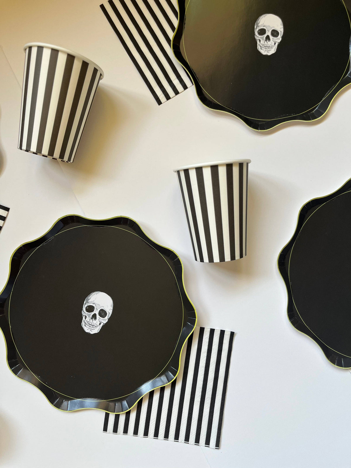 Black & White Striped Halloween Cup