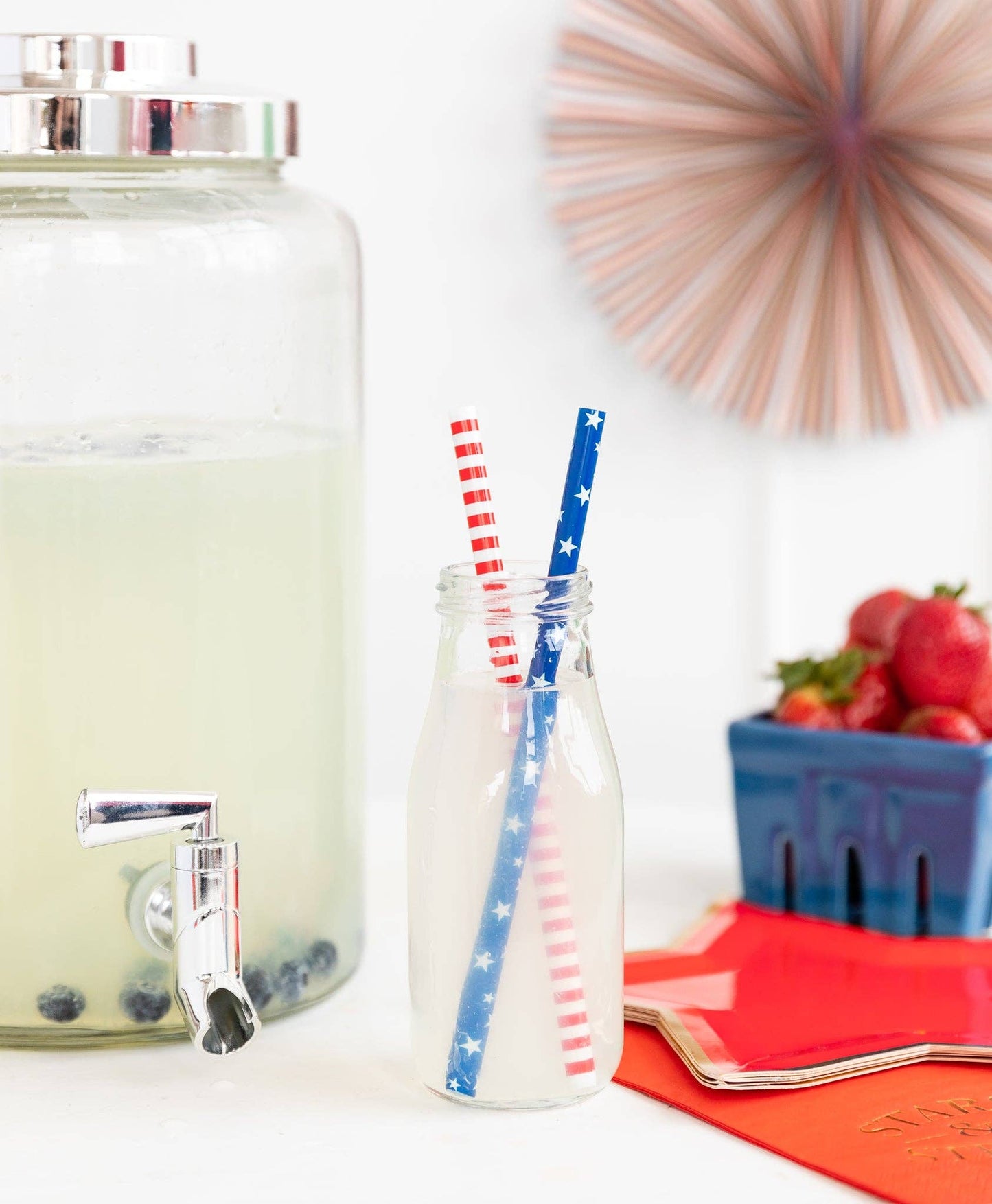 PLSS236 - Red/White and Blue Reusable Straws