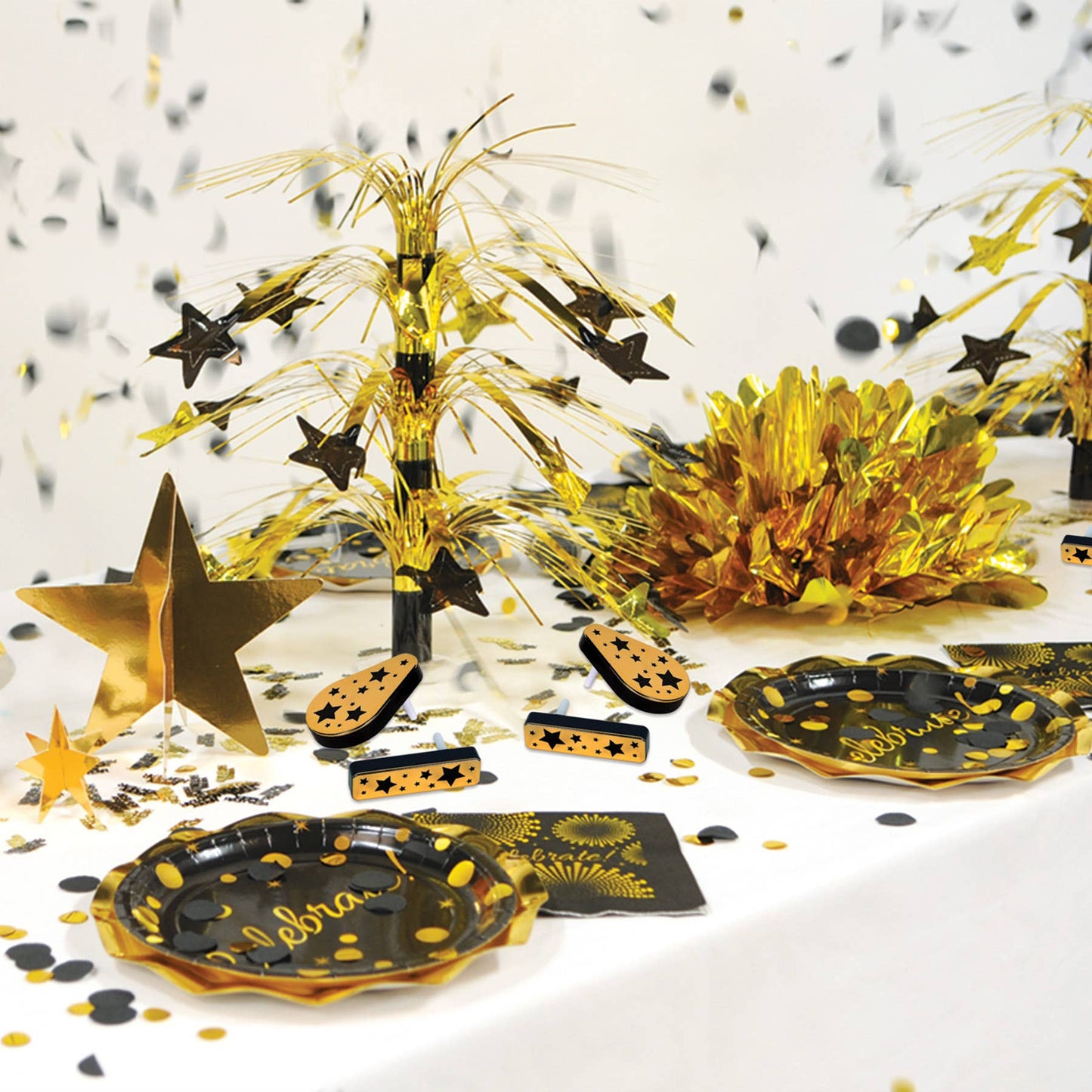 Plastic Metallic Black and Gold Noisemaker