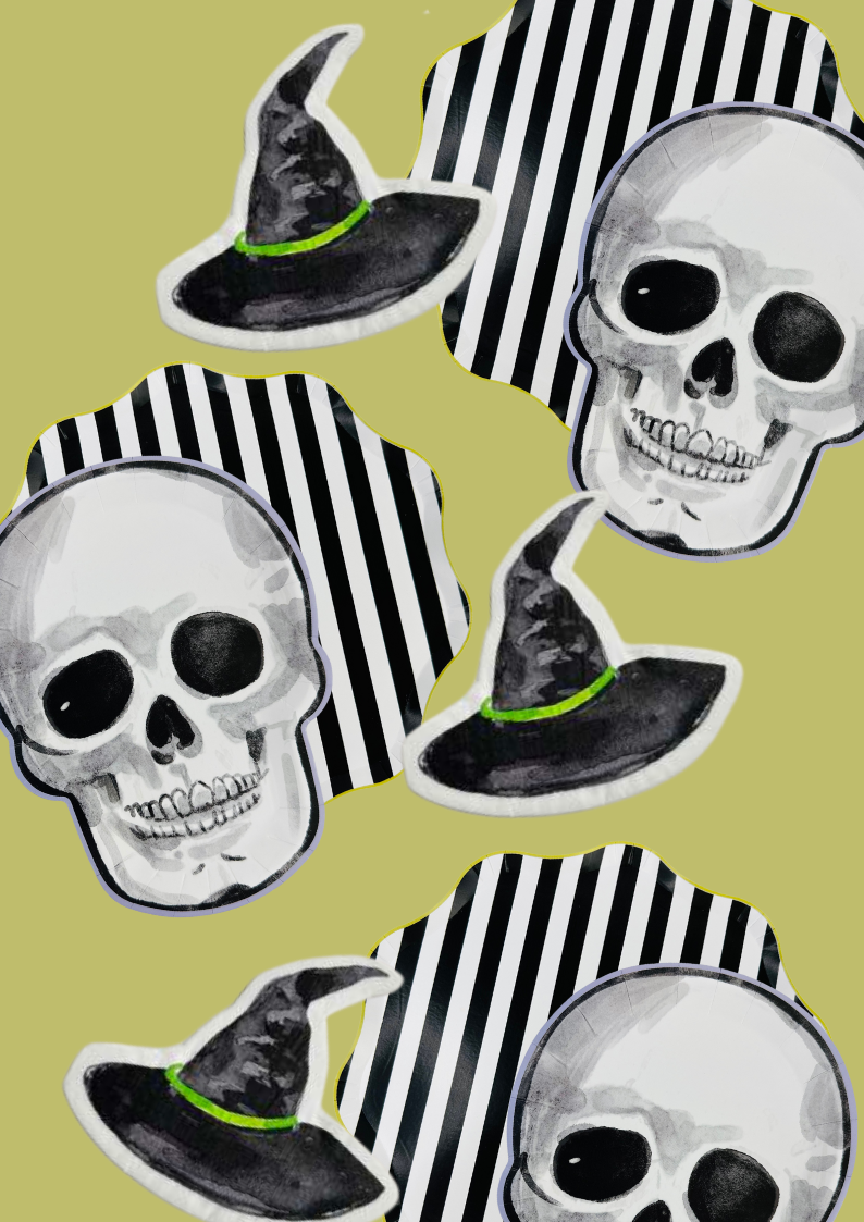 Skeleton Halloween Plate