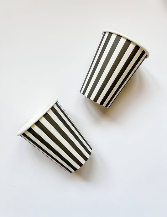 Black & White Striped Halloween Cup