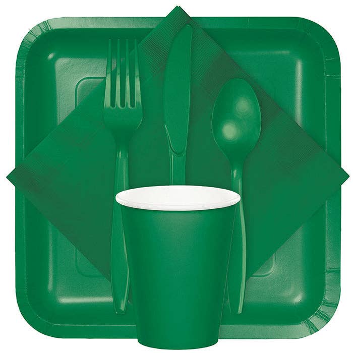 Emerald Green Value Friendly Asstd Plastic Cutlery, 18/Pkg