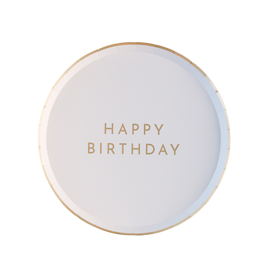 WHITE & GOLD SIGNATURE HAPPY BIRTHDAY SMALL PLATES