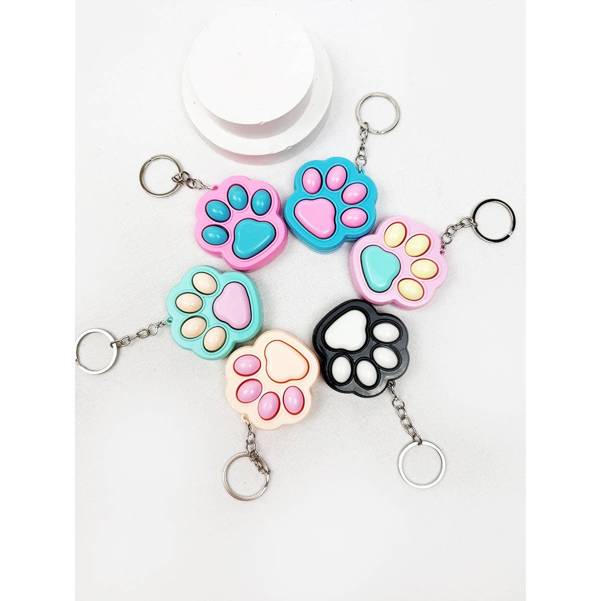 Cat Paw Clicker Fidget Keychain