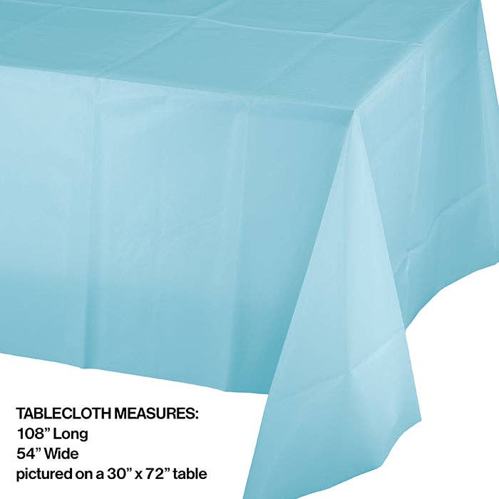 Pastel Blue Plastic Table Covers 54 inch x 108 inch, 1/Pkg