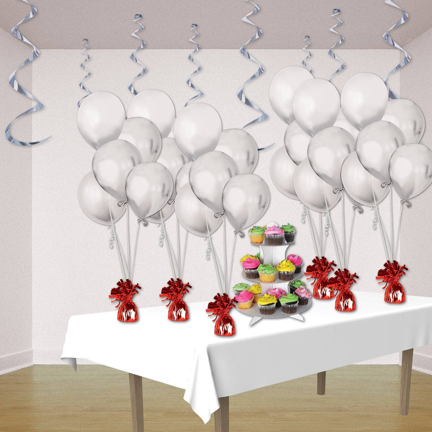 Metallic Wrapped Balloon Weight, Red, 6 oz