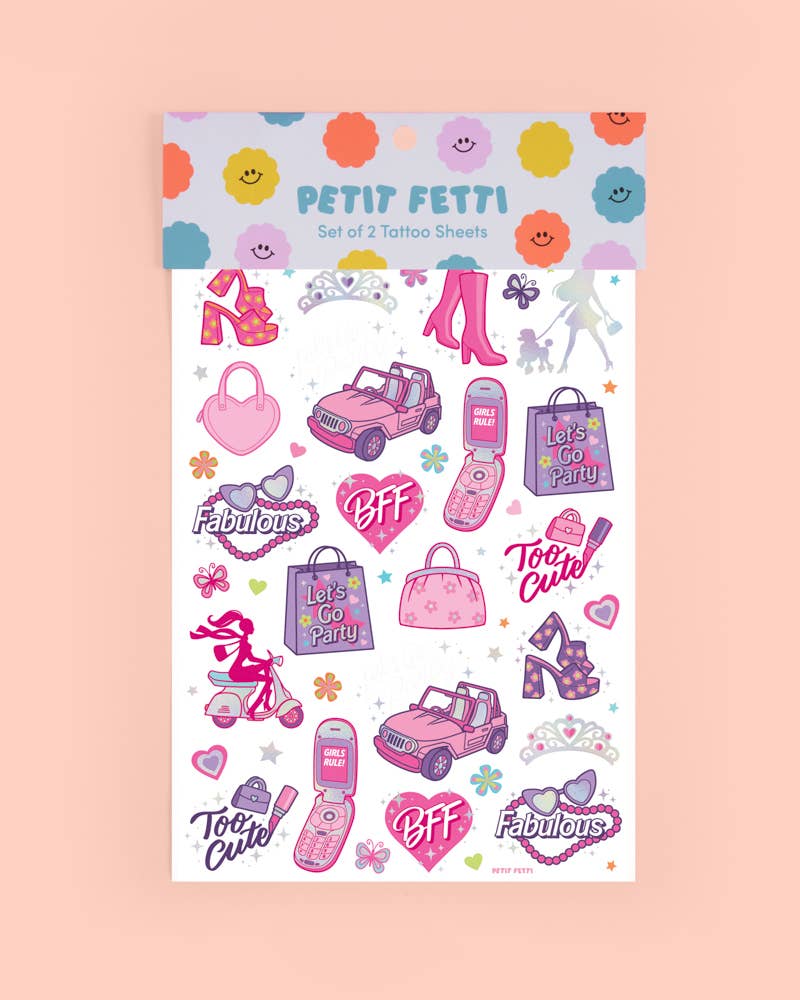 Girls Party Barbie Temporary Tattoos, Birthday, Gift Favors