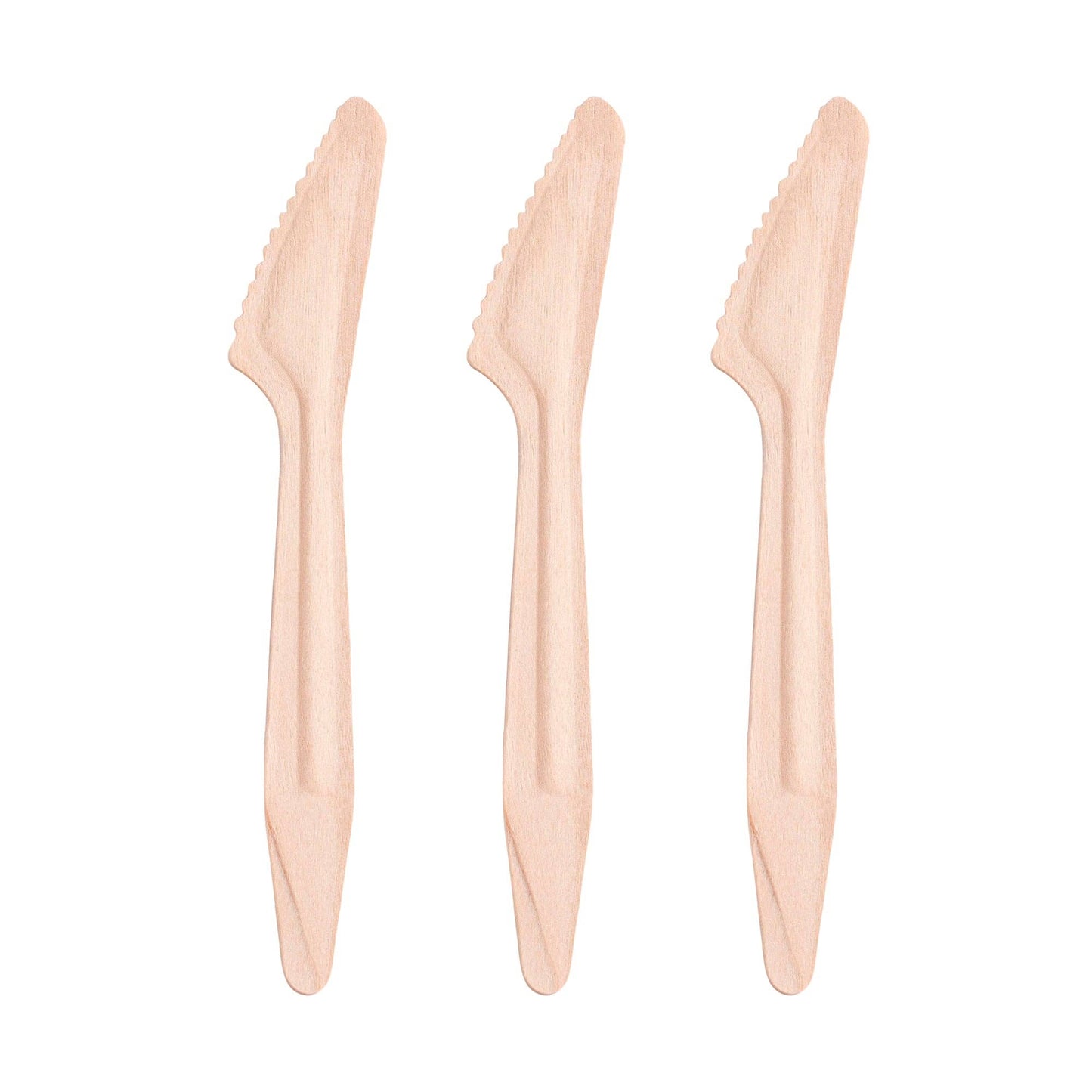 Natural Birch Eco-Friendly Disposable Dinner Knives - 25 pcs