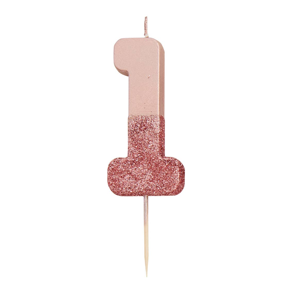 Rose Gold Glitter Birthday Number Candles | 0-9 | Single |