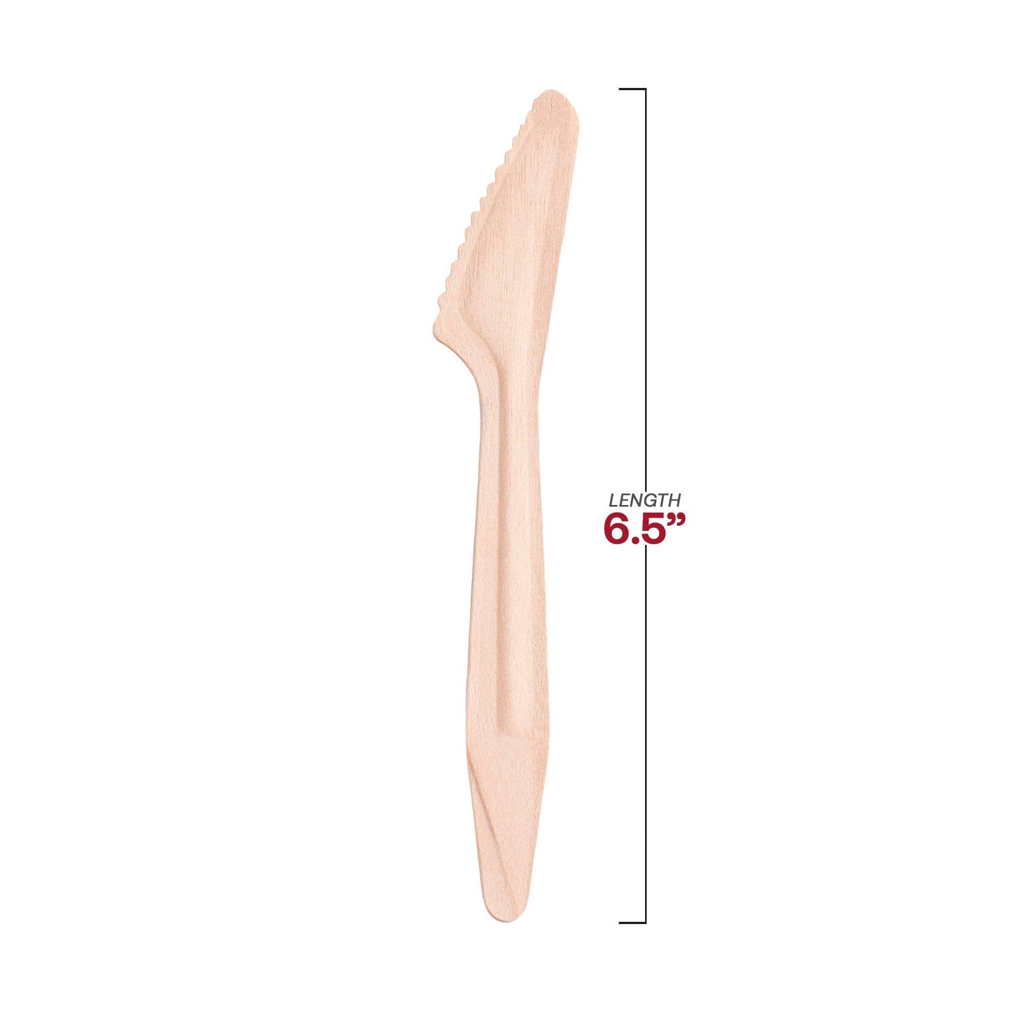 Natural Birch Eco-Friendly Disposable Dinner Knives - 25 pcs