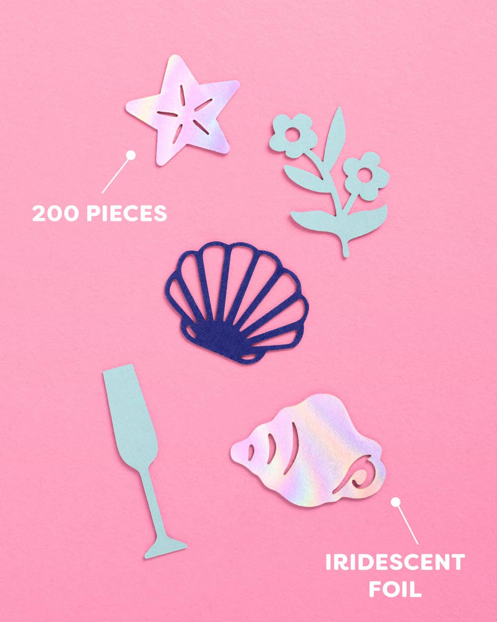Coastal Confetti - 200 pc foil confetti - seashells, flowers, Toast on Coast