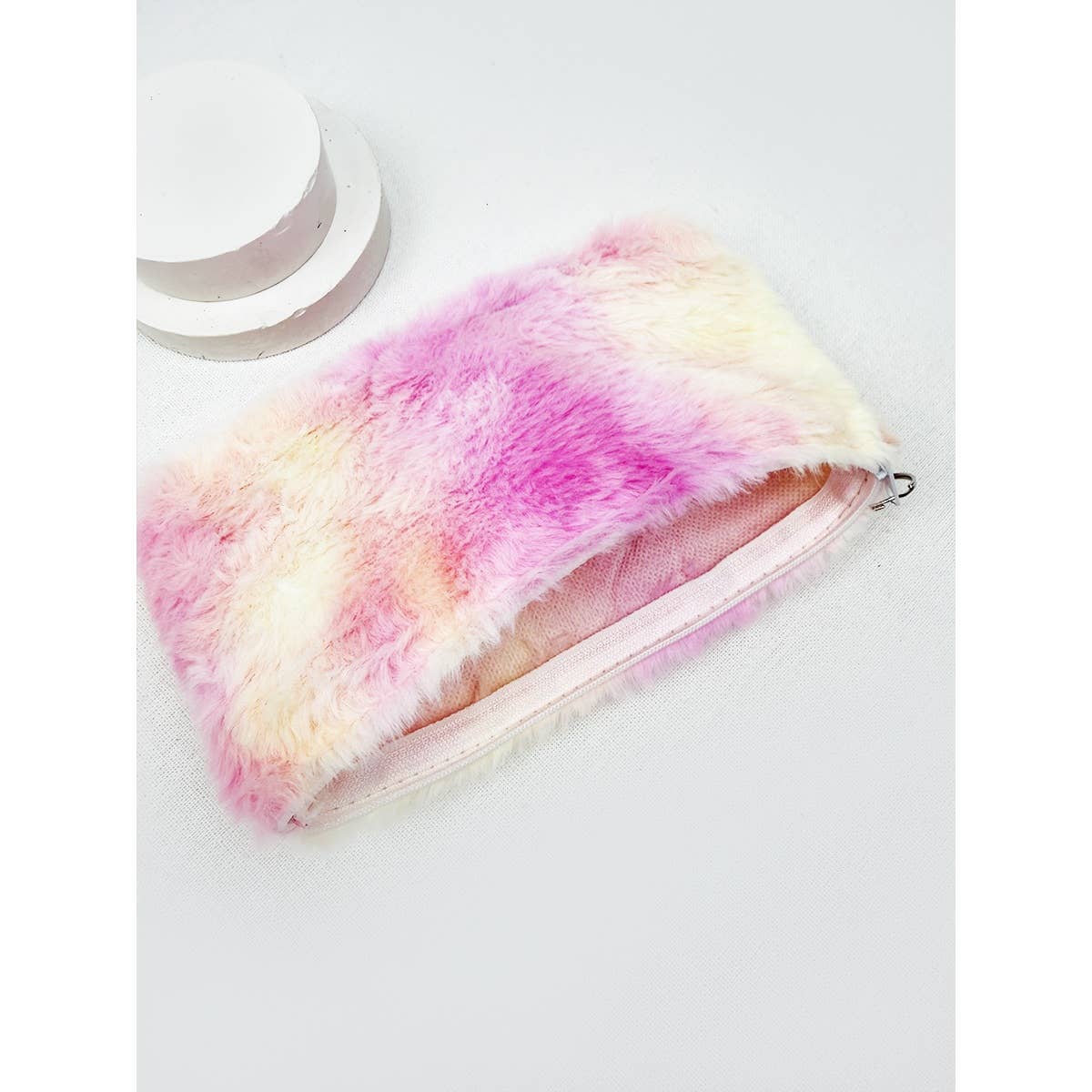 Tie Dyed Faux Fur Coin Purse with Key Ring