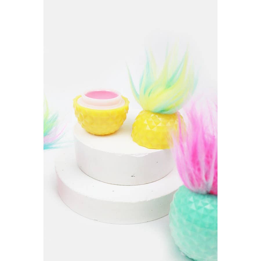Happy Pineapple with Fur Hair Lip Gloss