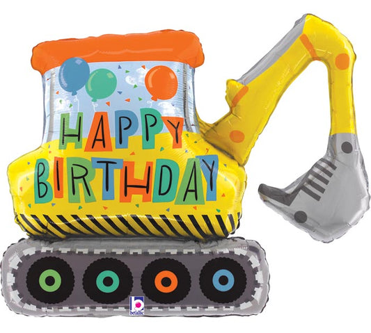 31" PKG BIRTHDAY CONSTRUCTION EXCAVATOR BALLOON