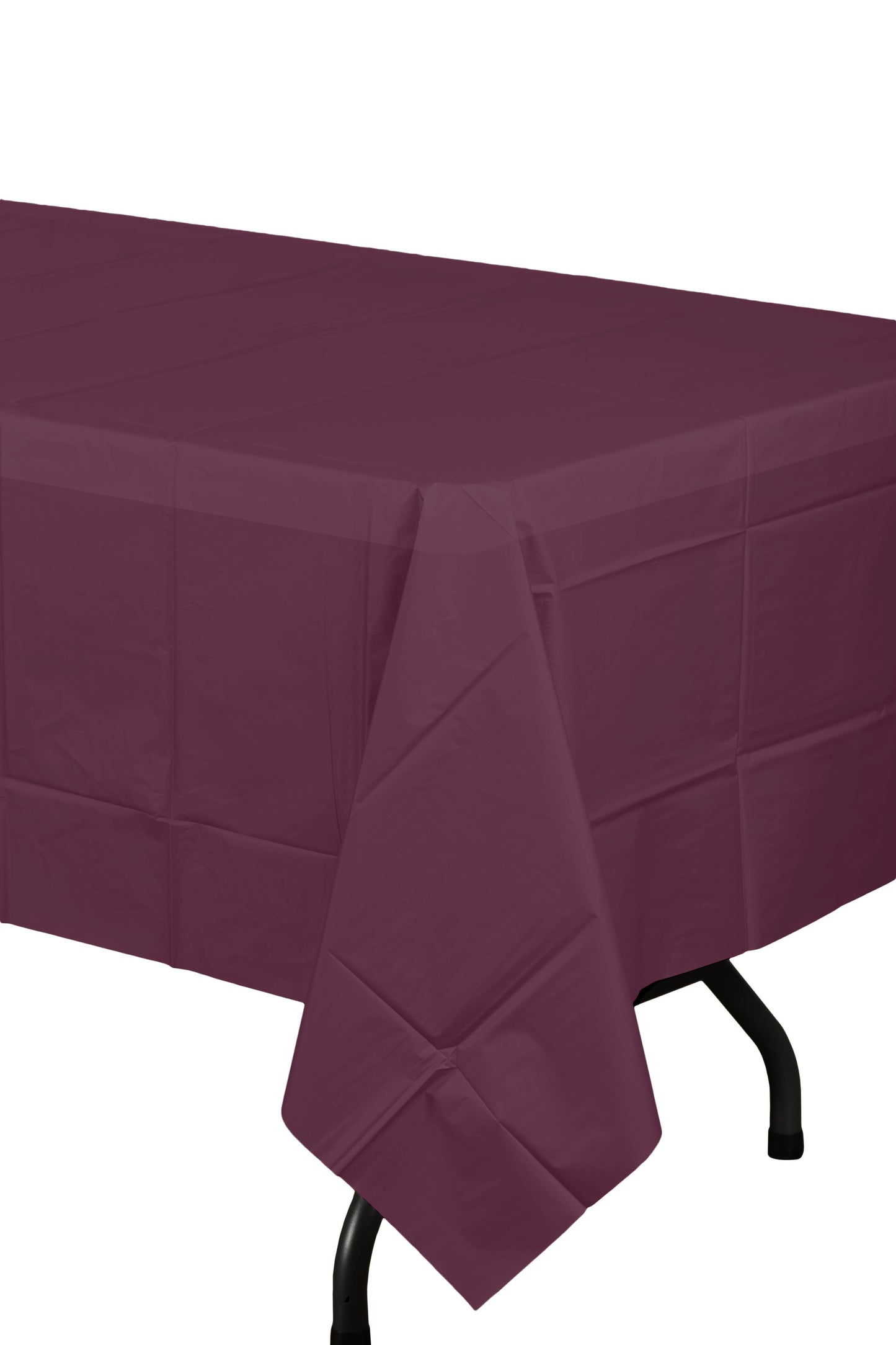 Plum Disposable Plastic Tablecloth - 54 in. x 108 in.