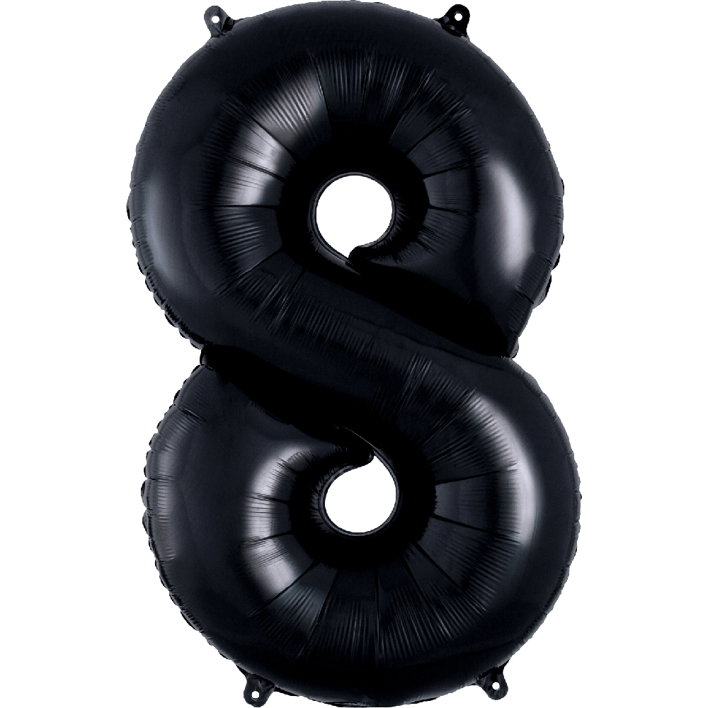 34" Black Number 8 Balloon
