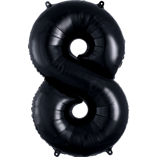 34" Black Number 8 Balloon