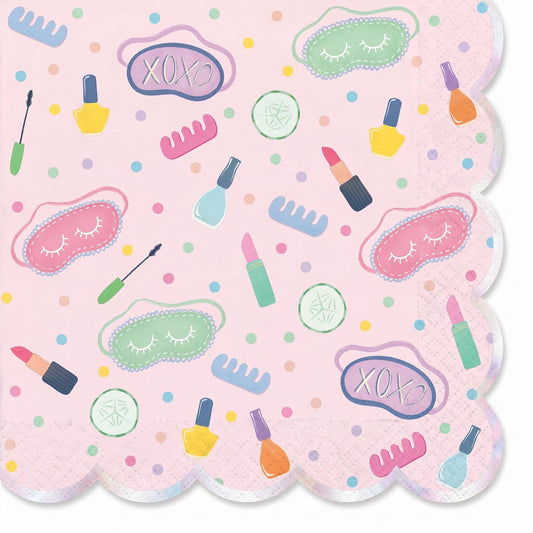 Spa Party Luncheon Napkins - 6.5 In. x 6.5 In. - Fun and Stylish Birthday Tableware