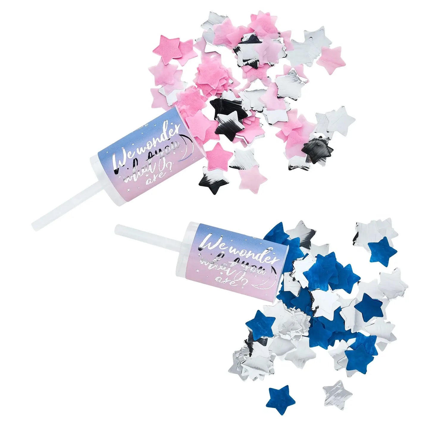 Gender Reveal Confetti Push Pops 2 Pack