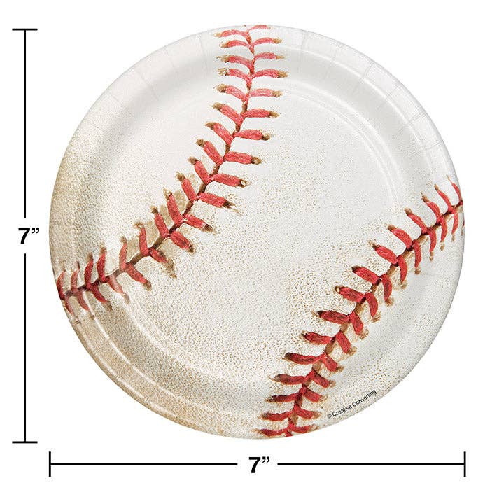 Baseball Paper Dessert Plates, 8/Pkg