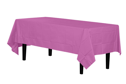 Magenta Disposable Plastic Tablecloth - 54 in. x 108 in.