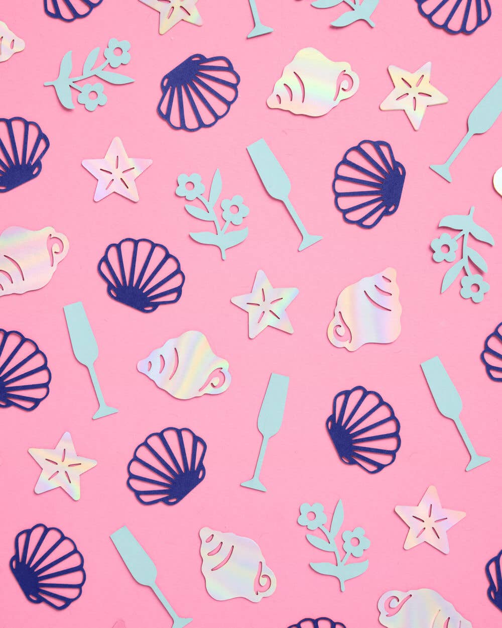Coastal Confetti - 200 pc foil confetti - seashells, flowers, Toast on Coast
