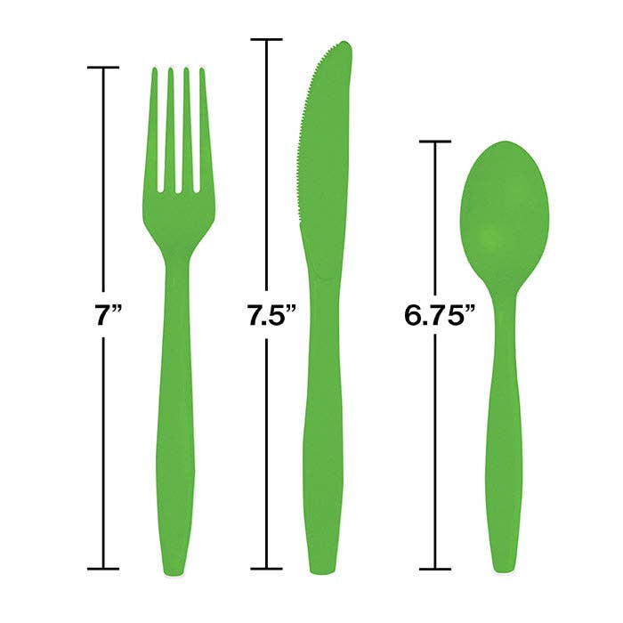 Fresh Lime Green Value Asstd Plastic Cutlery, 18/Pkg