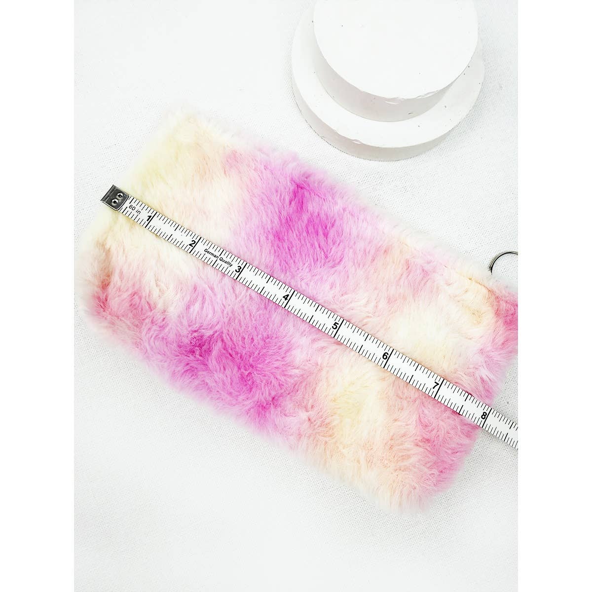 Tie Dyed Faux Fur Coin Purse with Key Ring