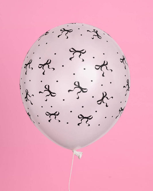 Black and White Bow Balloons