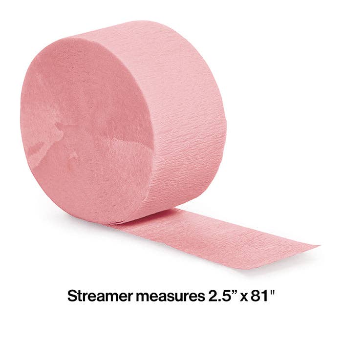 Classic Pink Crepe Streamer 81 ft, 1/Pkg