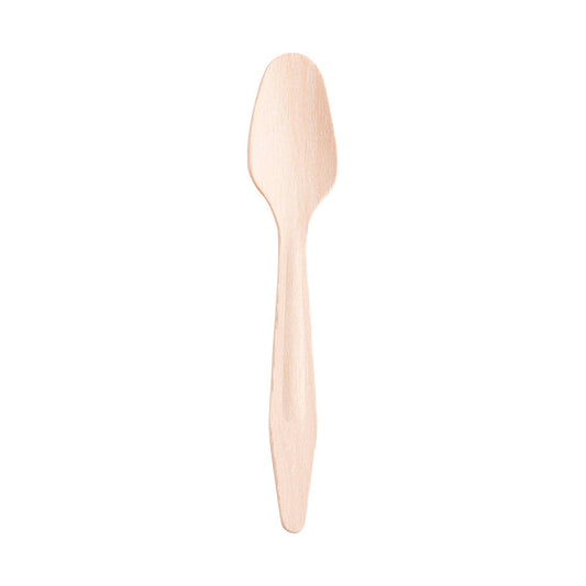 Natural Birch Eco Friendly Disposable Dinner Spoons - 25 pcs
